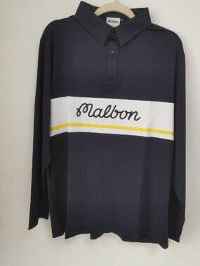 Malbon Stylish Men's Golf Polo Shirt Long Sleeve Casual Sport